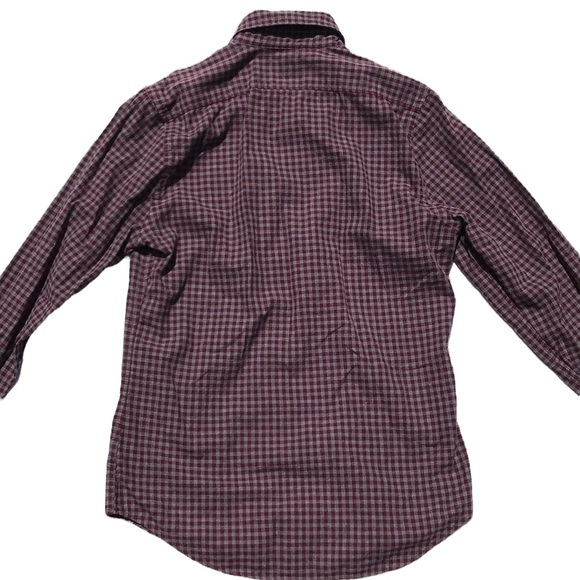 Express Men's Plaid Red & Gray Button Down Shirt Size Small - Picture 7 of 9